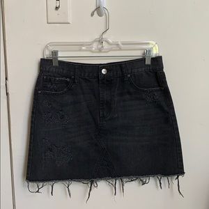 Black Denim Skirt